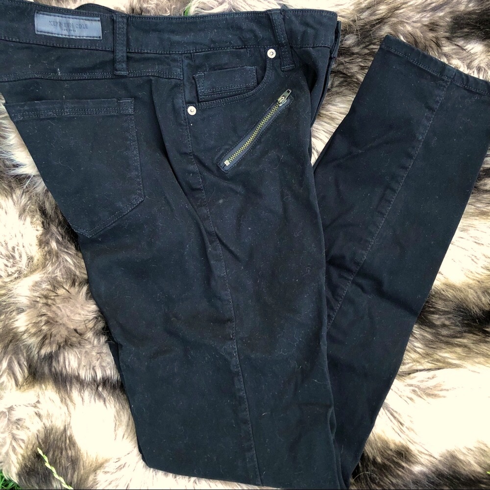 Black Kenneth Cole Moto-Style Skinny Pants